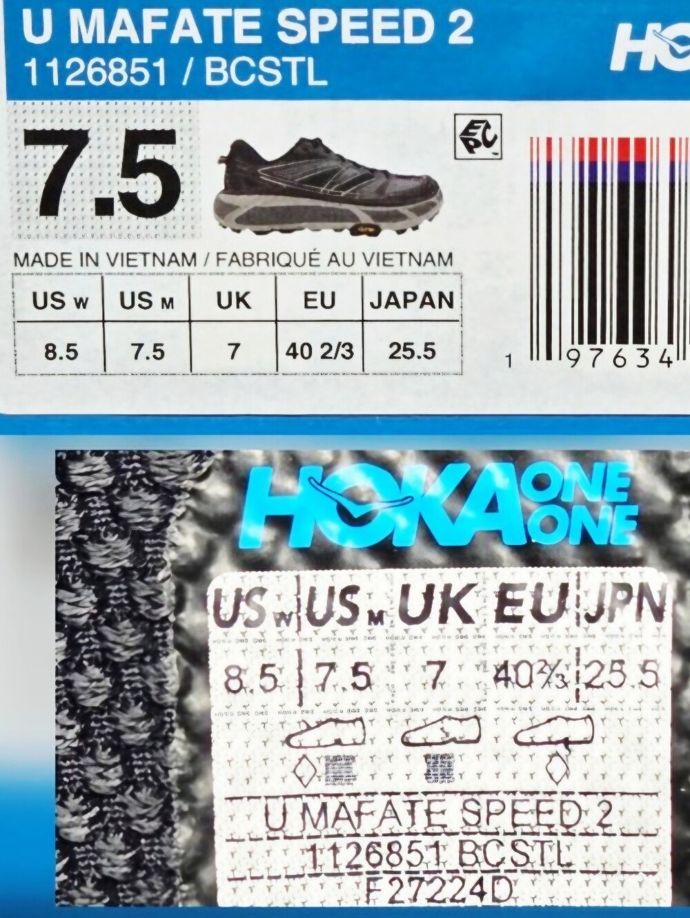 HOKA Mafate Speed 2 Men’s 7.5 / Women’s 8.5 Trail Running Shoes - Picture 10 of 10